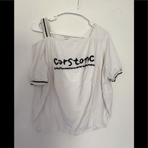 Cute white short sleeves women’s top